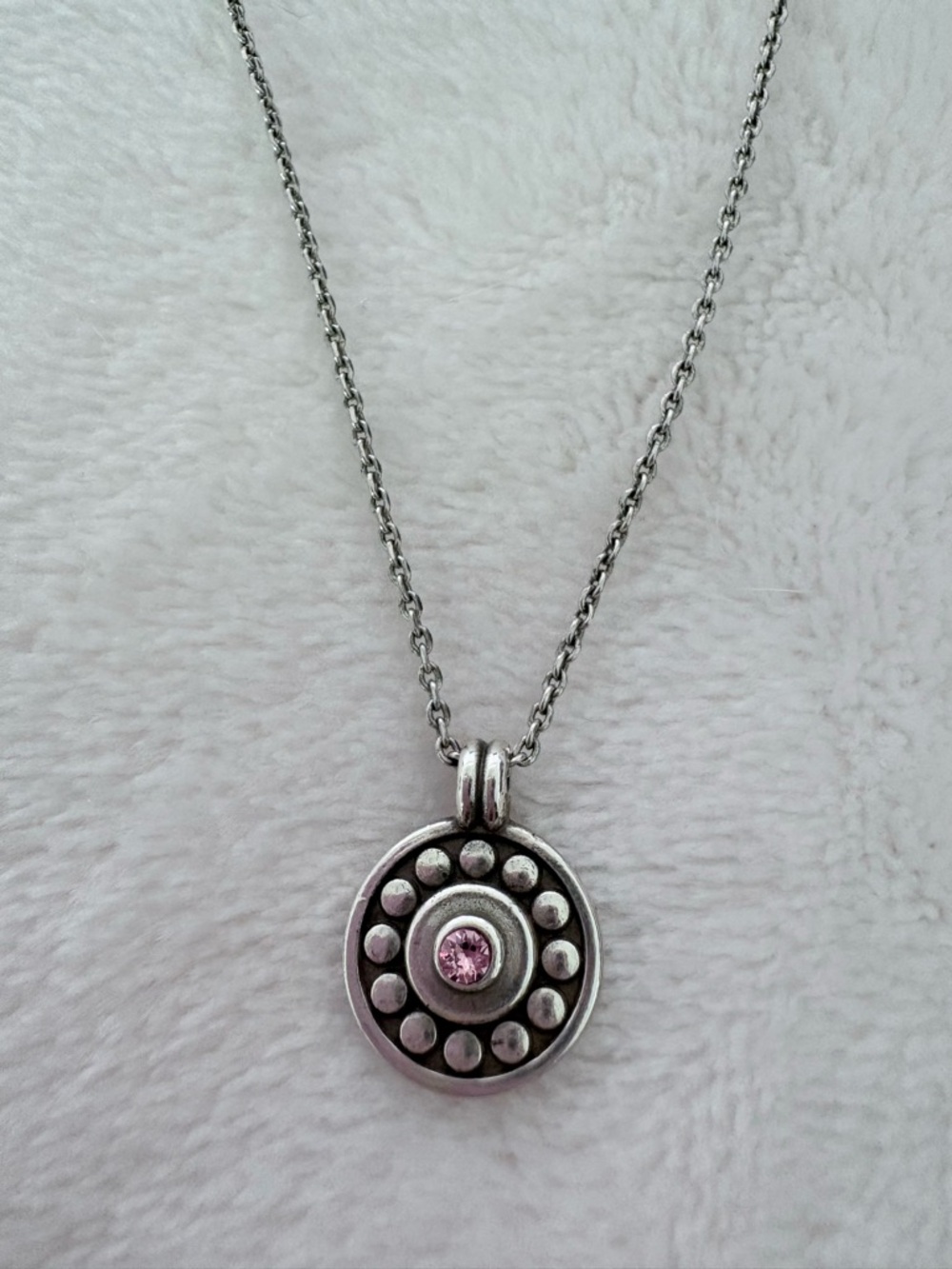 Brighton Pebble Dot Medali Petite Reversible Necklace Pink